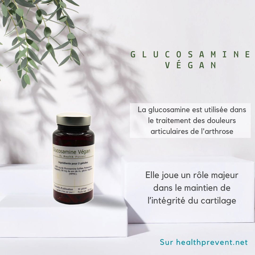 Découvrez notre glucosamine végan, une solution naturelle pour le soutien des articulations et la santé cartilagineuse. 💪🌱 
Sans compromis sur l'efficacité ni sur vos valeurs. 

#SantéNaturelle #GlucosamineVégétale #BienÊtre #healthprevent #douleursarticulaires